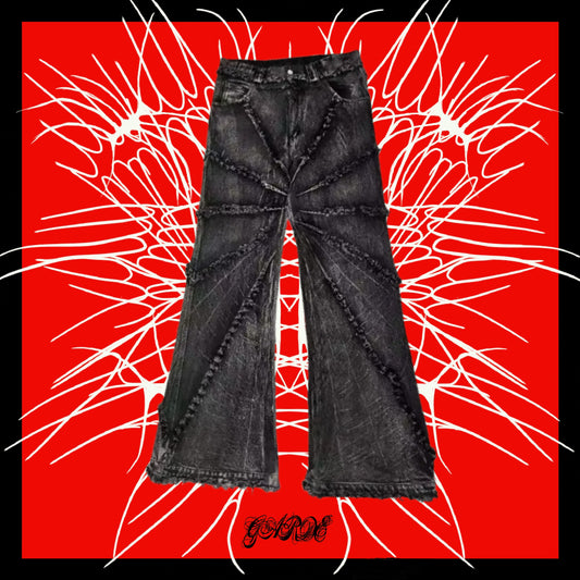 GARDE ALASKA BLACK WEBBED DENIM JEANS