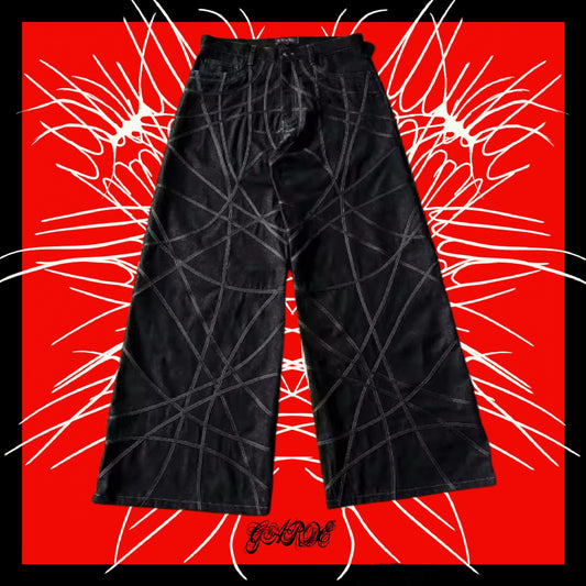 GARDE ALASKA BLACK BARBED DENIM JEANS