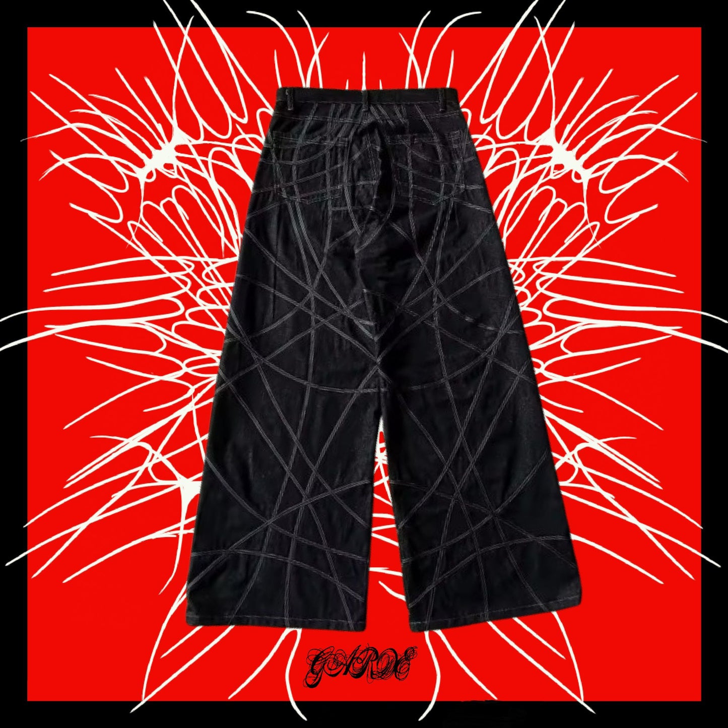 GARDE ALASKA BLACK BARBED DENIM JEANS