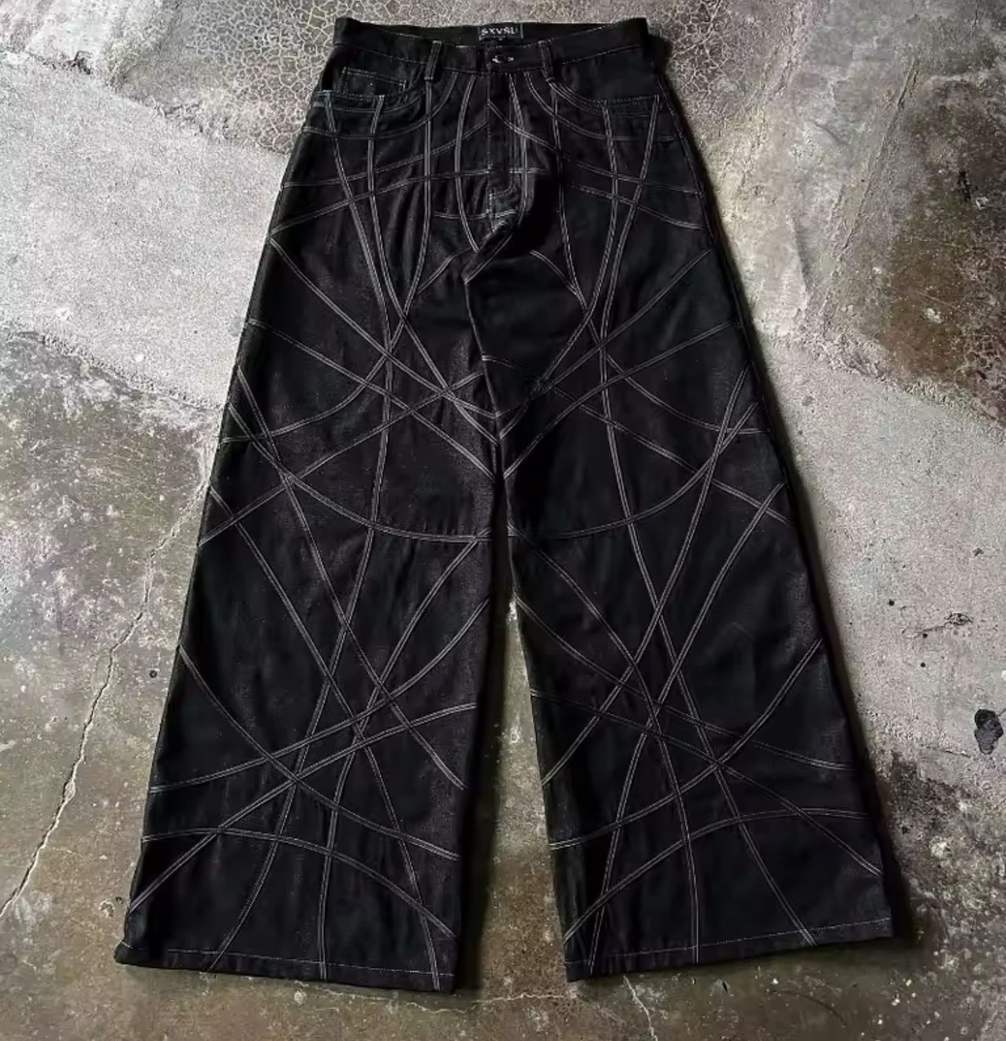 GARDE ALASKA BLACK BARBED DENIM JEANS